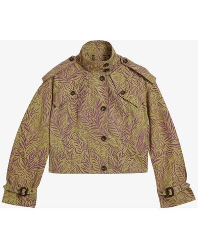 Ted Baker Aiynee Cropped Cotton-blend Jacket - Natural