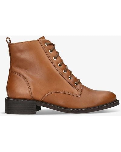 Carvela Kurt Geiger Spike Lace-up Leather Ankle Boots - Brown