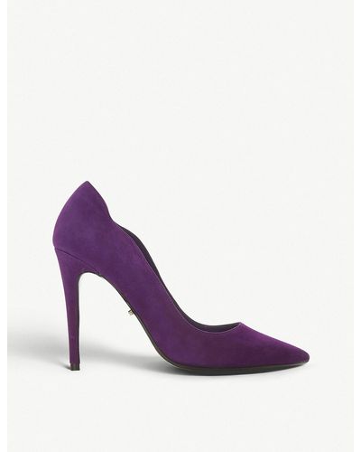 Dune Purple Suede 'ashe' High Stiletto Heel Court Shoes