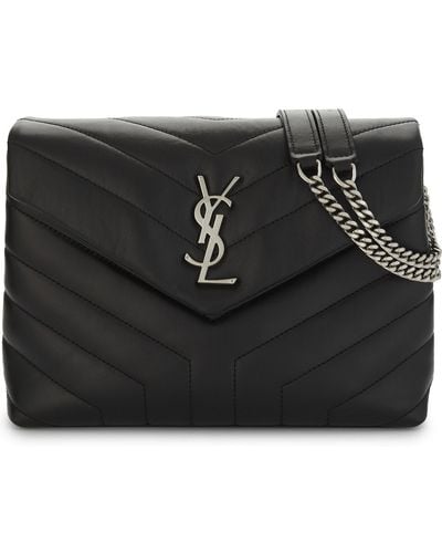 Saint Laurent Monogram Leather Cross-body Bag - Black