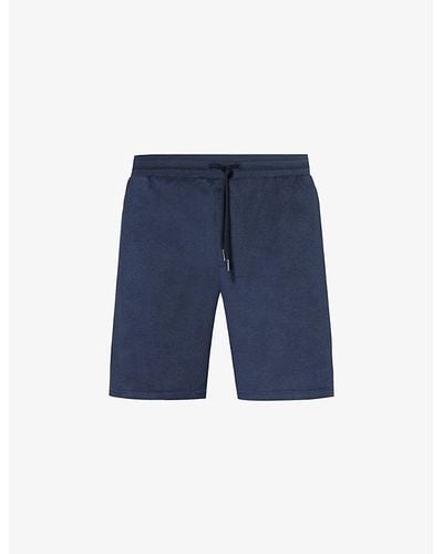 Paul Smith Towel Stripe Elasticated-waistband Cotton-blend Shorts Xx - Blue