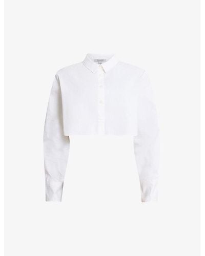 AllSaints Averie Relaxed-fit Organic-cotton Shirt - White