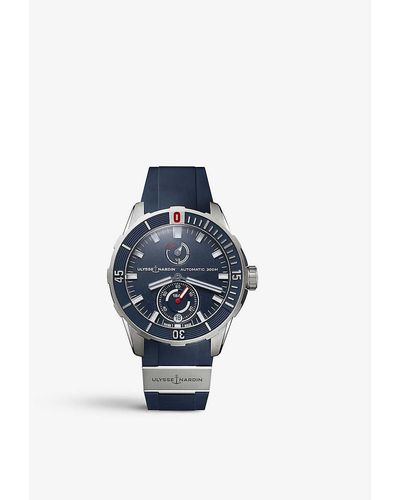 Ulysse Nardin 8163-175le/93-blueshark Diver Limited-edition Stainless Steel And Fabric Automatic Watch - Multicolour