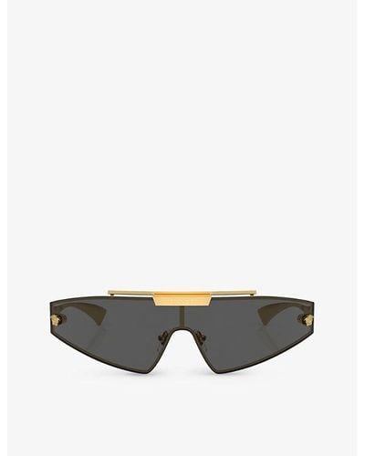 Versace Ve2265 Irregular-frame Metal Sunglasses - Grey