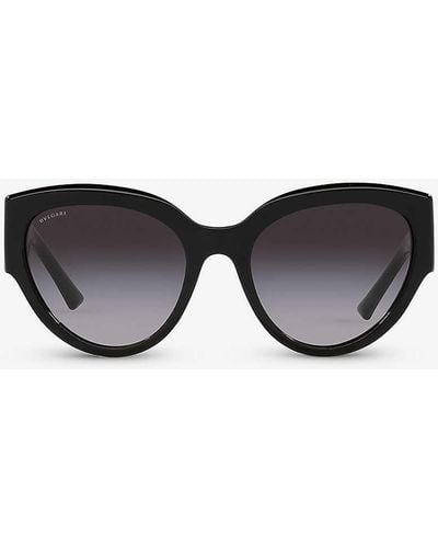 BVLGARI Bv8258 Butterfly-frame Acetate Sunglasses - Black