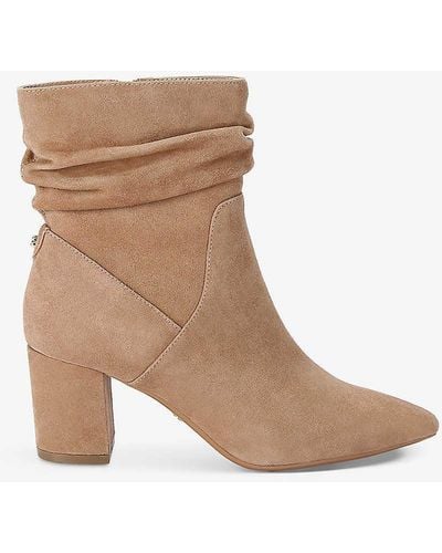 Carvela Kurt Geiger Admire Slouchy Pointed-toe Suede Ankle Boots - Brown