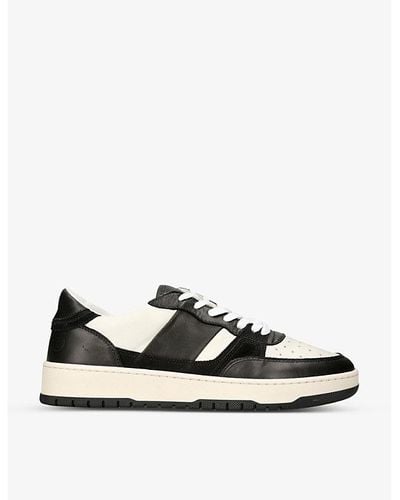 Collegium Alpha Leather And Suede Low-top Trainers - Black