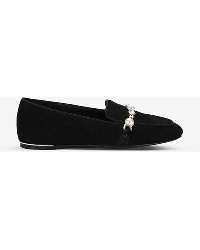 Carvela Kurt Geiger Precious Crystal And Faux-pear Suede-leather Loafers - Black