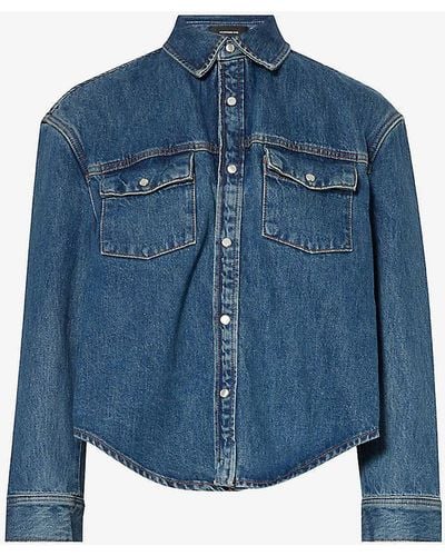 Wardrobe NYC Flap-pocket Push-stud Denim Shirt - Blue