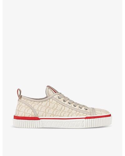 Christian Louboutin Pedro Junior Cotton-blend Low-top Trainers - Pink