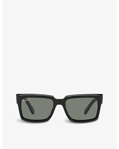 Ray-Ban Rb2191 Inverness Rectangle-frame Acetate Sunglasses - Black