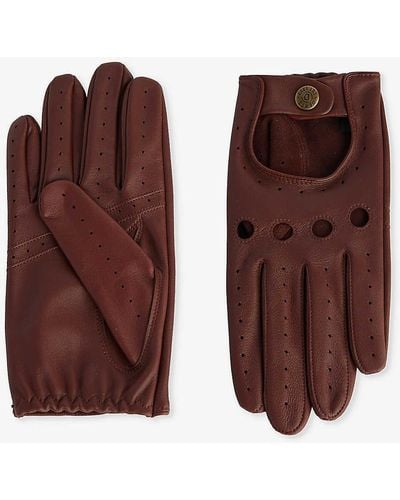 Dents Delta Unlined Leather Driving Gloves X - Purple