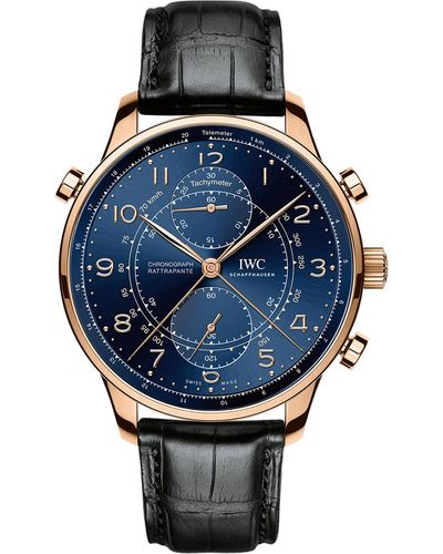 IWC Schaffhausen Iw371215 Portugieser Chronograph Rattrapante Edition Boutique Milano Watch - Blue