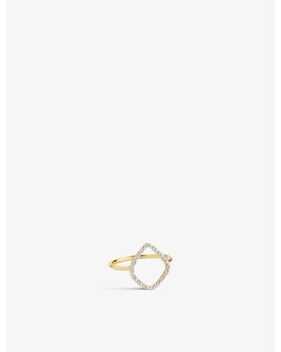 Monica Vinader Riva 18ct Yellow-gold Vermeil Plated Recycled Sterling-silver And 0.045ct Diamond Ring - White