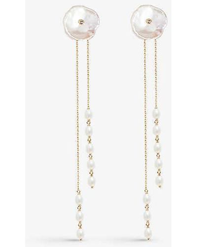 The Alkemistry Poppy Finch 14ct Yellow-gold And Freshwater Pearl Tassel Earrings - White