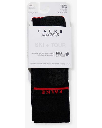 FALKE Sk4 Energising Light Knee-length Wool-blend Socks - White
