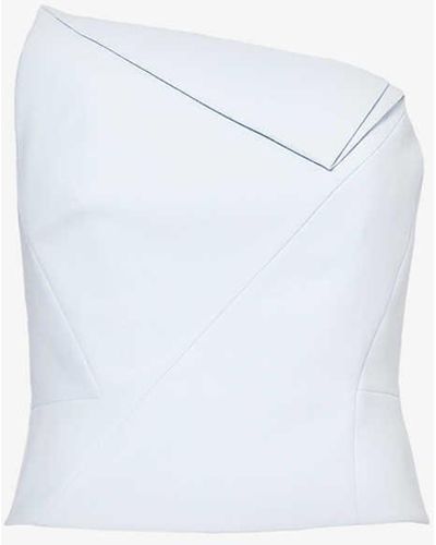 Roland Mouret Asymmetric Panelled Stretch-woven Top - White