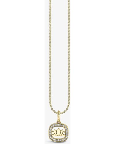 The Alkemistry Lotus-pendant 14ct Yellow-gold And 0.07ct Diamond Necklace - Metallic