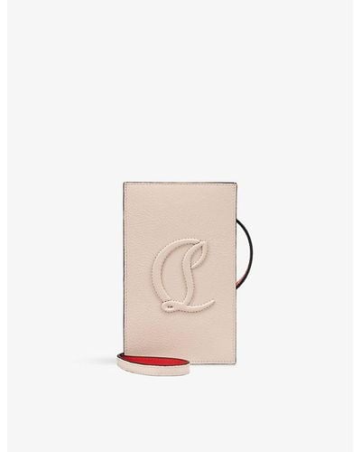 Christian Louboutin By My Side Logo-embossed Leather Phone Pouch - White