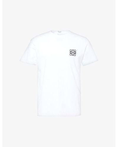 Loewe Brand-embroidered Crewneck Cotton-jersey T-shirt - White