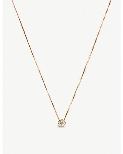 Shaun Leane Cherry Blossom Silver Rose-gold Vermeil And Diamond Pendant Necklace - Metallic