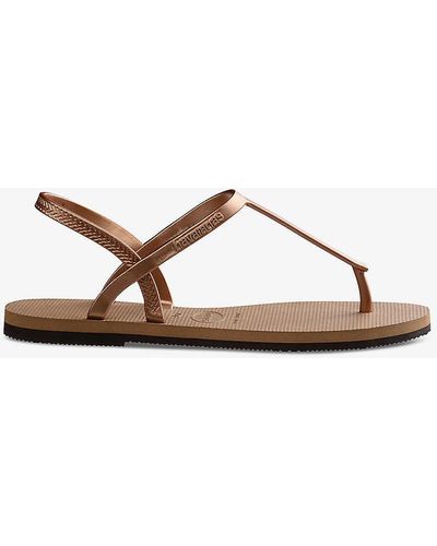 Havaianas You Paraty Logo-embossed Rubber Sandals - Brown