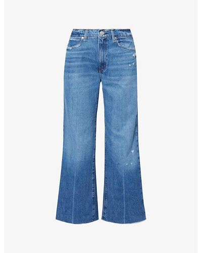 FRAME Raw-hem Straight-leg Mid-rise Recycled Denim Jeans - Blue