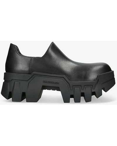 Balenciaga Bulldozer Lug-sole Leather Derby Shoes - Black