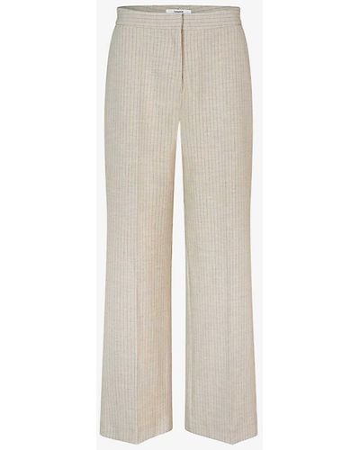 Lovechild 1979 Lea Straight-leg Mid-rise Pinstriped Woven Trousers - White