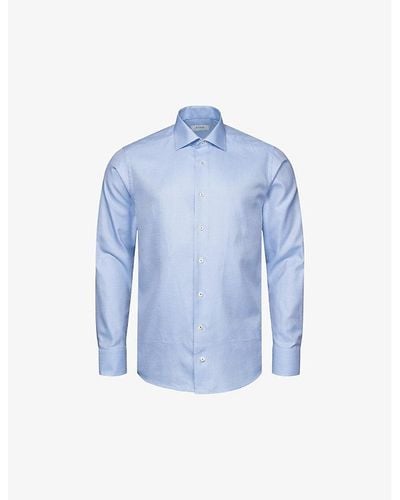Eton Signature Twill Contemporary-fit Cotton Shirt - Blue