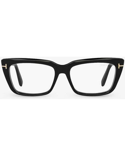 Tom Ford Ft5894 Rectangle-frame Acetate Optical Glasses - White