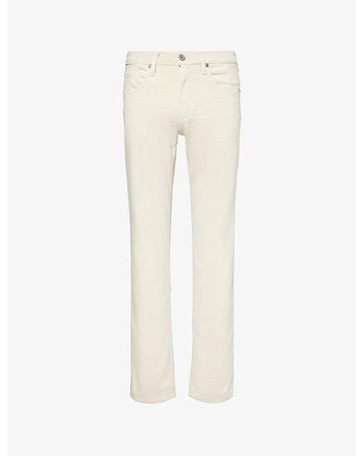 PAIGE Federal Slim-fit Straight-leg Stretch-woven Jeans - Natural