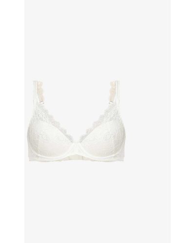 Wacoal Lace Perfection Padded Stretch-lace Plunge Bra - White