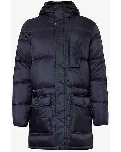 PS by Paul Smith High-neck Padded Recycled-nylon Parka Jacket - Blue
