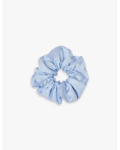 Sandro Satin-texture Elasticated Woven Scrunchie - Blue