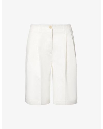 Totême Mid-rise Straight-leg Organic-cotton Shorts - White