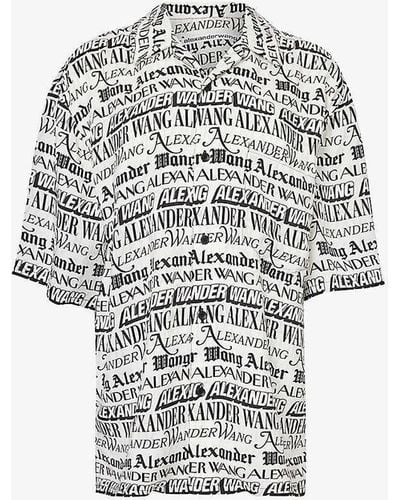 Alexander Wang Newspaper Graphic-pattern Woven Shirt - White