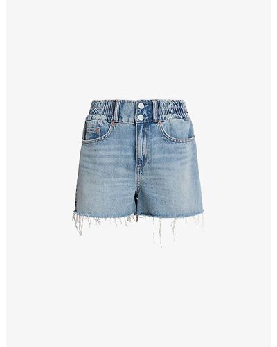 AllSaints Hailey Elasticated-waist Denim Shorts - Blue