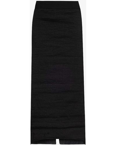 Uma Wang Glow Slim-fit Linen-blend Midi Skirt - Black