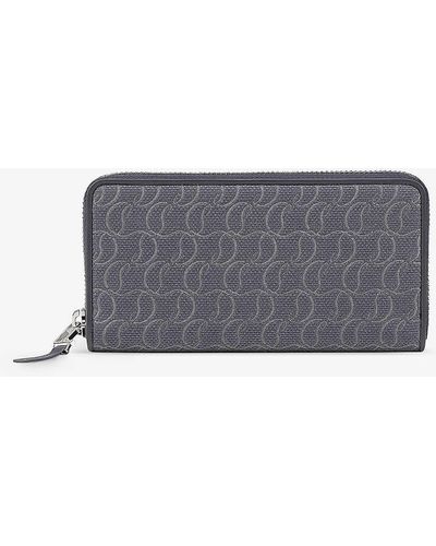 Christian Louboutin Panettone Brand-plaque Cotton-canvas Wallet - Grey