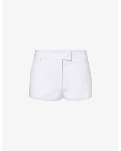 Valentino Garavani Pressed-crease Slim-fit Cotton Shorts - White