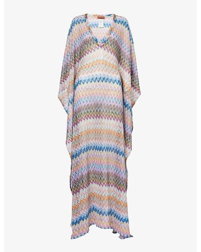 Missoni W/space-dyed Abstract-pattern Relaxed-fit Knitted Kaftan - Multicolor