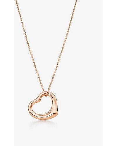 Tiffany & Co. Elsa Peretti® Open Heart Rose-gold Pendant - Metallic