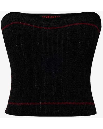 OTTOLINGER Brand-tab Slim-fit Knitted Top - Black