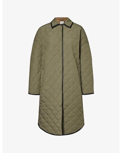Totême Quilted Regular-fit Recycled-polyester Coat - Green
