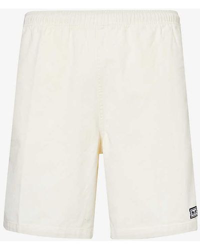 Obey Easy Relaxed Brand-patch Cotton Shorts X - White