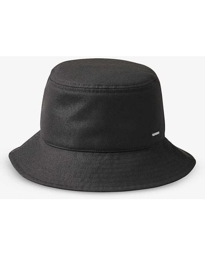 Sandro Logo-embellished Woven Bucket Hat - Black