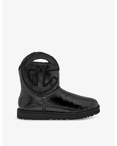 UGG X TELFAR Logo-embroidered Leather Ankle Boots - Black