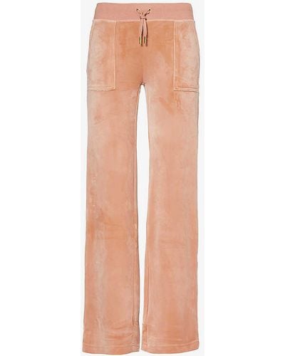Juicy Couture Del Ray Straight-leg Mid-rise Velour Trousers - White