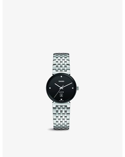 Rado R48913713 Florence Stainless-steel And Full-cut Diamond Quartz Watch - Black